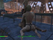 Preview 3 of Brothel with glass windows. The Work of Prostitutes in Fallout 4 | Porno game, lesbian strapon