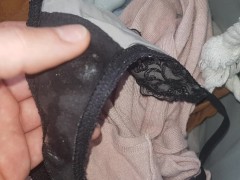 Worn wet dirty panties from laundry grool