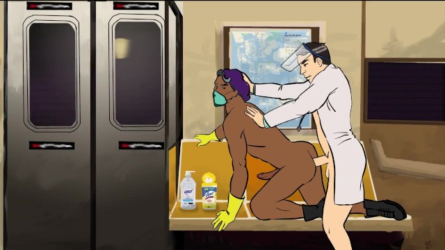Animated Public Sex Porn - Public Gay Fucking on MTA Train during Covid19 Wearing PPE Cartoon /  Animation - Pornhub.com