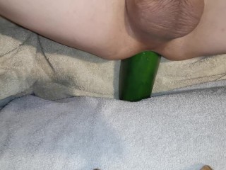 Entrenamiento Anal De Inserción De Verduras De Pepino Grande