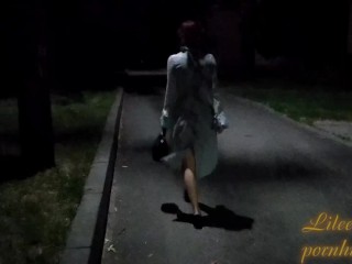 Risky_walking naked in the city at night