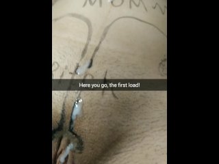 First cumshot before they gangbanged my wife with no-condoms no pills! [Cuckold. Snapchat]
