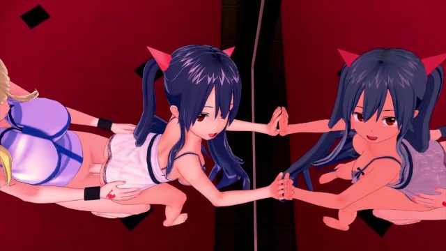 FUTA FAIRY TAIL LUCY X Wendy Marvell (3D HENTAI)