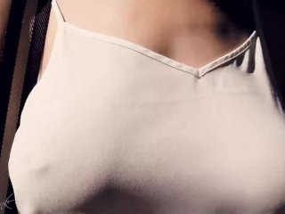 big tits, swaying boobs, big boobs shirt, outdoor