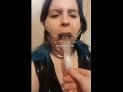 Preview 1 of Catapult Slingshot Spider Gag Cum - It Went Down My Windpipe
