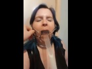 Preview 2 of Catapult Slingshot Spider Gag Cum - It Went Down My Windpipe