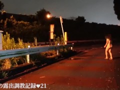 えみり 道路脇で全裸露出調教、たくさんのドライバーに見られまくり - Screenshot 4 of 16 - Butt