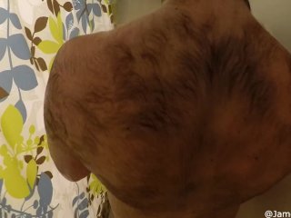 Hairy Guy Taking a Shower