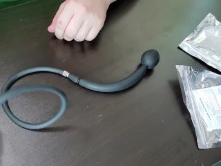 Plug Anal Inflável De Silicone Construído Em Metal Ball Dog Puppy Tail Butt Unboxing