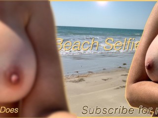 Wifey Nude Selfie Video at the Beach