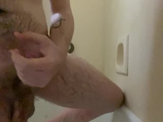 Russian Goth has a wank in the shower
