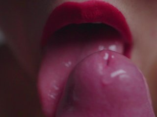 the Most Gentle_Blowjob Close-up, Mouthful_of Cum