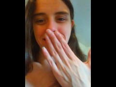 How can she be so GROSS? Nasty Flatulent Hairy Gross Slutty Camgirl FARTS INTO HAND Smells it! 