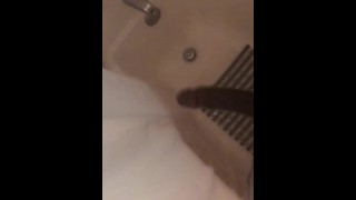 Stroking Dick in Shower