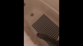 Stroking Dick in Shower