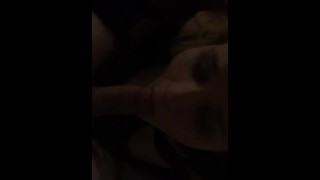 Teen Ex Gagging on Cock Sloppy Blowjob makes her Makeup run POV