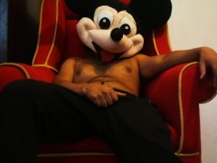 Mickey Mouse masturbates sitting in Santa's chair - The Cazique