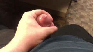Jerking off with load in condom 