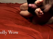 Preview 6 of Footjob. Cumshot Compilation On Sweet Feet Holly Wow. Part 1