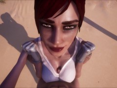 Tomb Raider look alike dominates him - Thicc Thighs and Big Tits