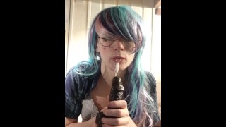 Slut gives a wet and Sloppy blowjob