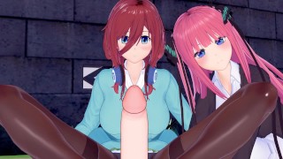 The Quintessential Quintuplets POV Threesome Sex with Miku and 