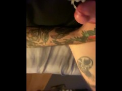 Cumming all over myself, huge load saving up for days