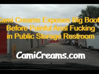 Cami Creams Exposes Big Booty Before PainfulAnal Fuck_in Public Storage Restroom - Sexy Voice_ASMR
