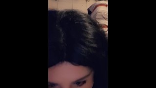POV CD dance and Gags on dildo