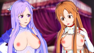 Espada Arte Online Asuna X Futa Quinella 3D