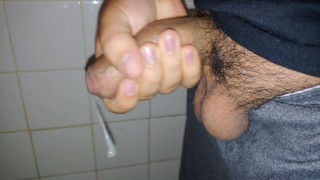 After Taking A Piss A Horny Virgin Latino Can't Resist Cumming