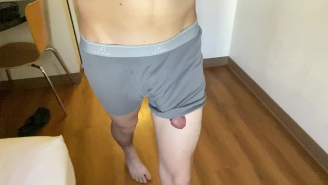 Big Dick Inside Boxer Shorts - Teasing myself in a Motel | Bulge Boxer Briefs | HD 60fps - Pornhub.com