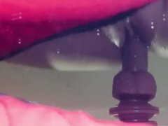 Beautiful teen fucks in front of the mirror