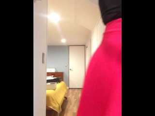 Cheryl's legs & ass (female mask, pantyhose, heels, crossdressing, transvestite, booty)