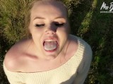 Sucking cock in nature and a deer saw us! - Miss Banana