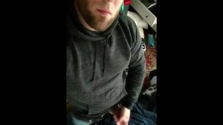 Horny at home jerking off big hard cock 9 loads
