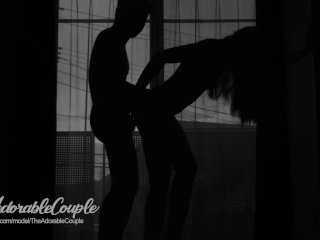 perfect ass, couple, teenager, silhouette blowjob
