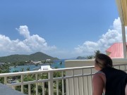 Preview 3 of Walmart tinder girl fucks on balcony in virgin islands