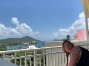 Preview 6 of Walmart tinder girl fucks on balcony in virgin islands