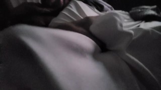Late Night Hard Cock Under The Sheets Wants To Cum