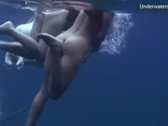 3 Hot Girls swim and have fun in the sea