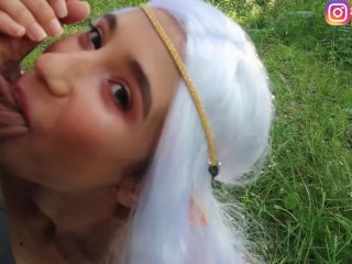 Huge Cumshot on Cute Elf Face (Awesome_Blowjob & SensualSex)