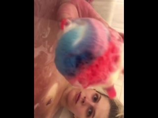 Bath time with Blonde petite Teen Megan