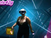 Preview 1 of Nicole42g plays Beat Saber. S1 Ep1b: "Boundless" Playing in Bra! Difficulty Normal:)
