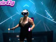 Preview 6 of Nicole42g plays Beat Saber. S1 Ep1b: "Boundless" Playing in Bra! Difficulty Normal:)