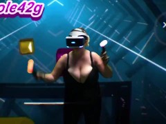Nicole42g plays Beat Saber. S1 Ep1b: "Boundless" Playing in Bra! Difficulty Normal:)