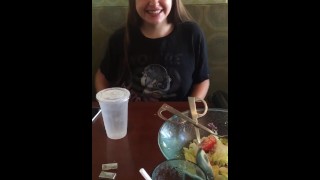 Rapid Flash Of The Boob At A Restaurant