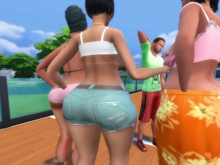 big ass, ebony, surpise anal, public