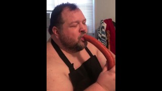 Biting Into A Sausage With Deep Teeth