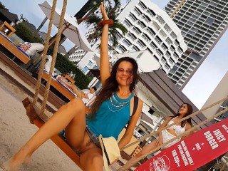 NO PANTIES at Beach Party # Flashing in Public